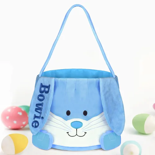 Vista 11 de Cesta de Pascua personalizada para niños, conejo rosa