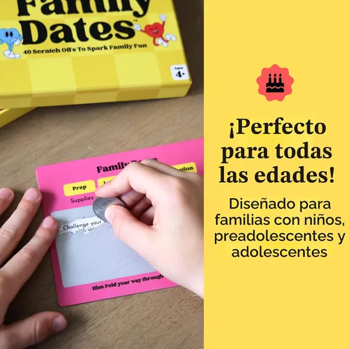 Vista 5 de Happy Duo Family Dates 40 Tarjetas de Rasca y Ganca – Actividades Divertidas y Ideas para Noches de Citas Familiares para Niños y Padres – Juego