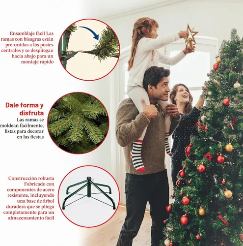 Vista 7 de National Tree Company Árbol de Navidad de abeto de North Valley sin 1,346 puntas, incluye soporte, artificial, verde