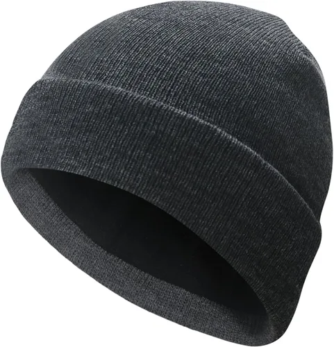 Vista 16 de PFFY Beanie for Men Women Unisex Knit Cuffed Plain Winter Thick Lined Beanies Hats