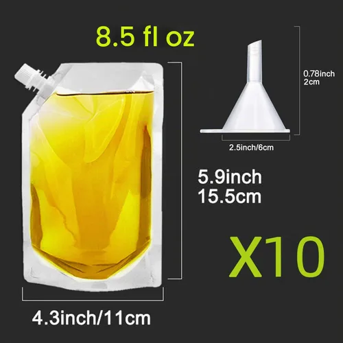 Vista 2 de Frascos de Plástico-Corredores de Ron Bolsas de Licor de Plástico para Colar Alcohol, A Prueba de Fugas, Sin BPA, Kit de Frasco de Viaje de Jugo