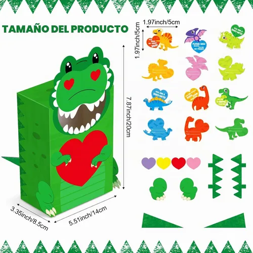 Vista 4 de Maitys Kit de actividades de intercambio de aula para el día de San Valentín, buzón de bricolaje con 36 tarjetas para actividades en el hogar