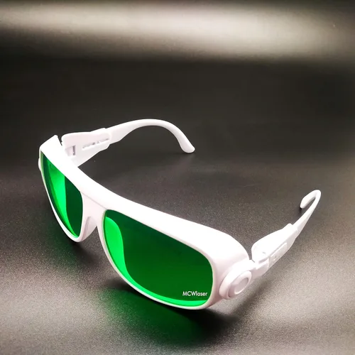 Vista 9 de MCWlaser Gafas de seguridad láser 190-470nm y 610-760nm para luz UV, azul, rojo rubí, verde, láser de picosegundo 405 nm, 445 nm, 450 nm, 635 nm