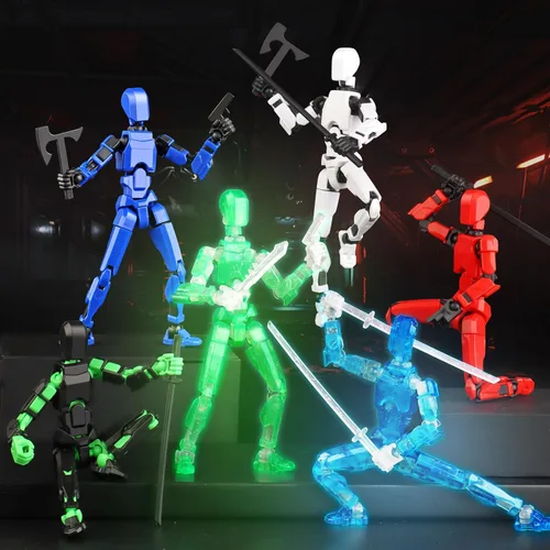 Vista 2 de Juego luminoso de 13 figuras de acción, 6 figuras de acción de robot Titan 13, juguetes impresos en 3D articulados, para entusiastas del modelado