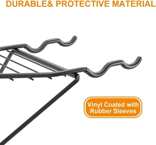 Vista 5 de TORACK Estante de almacenamiento para bicicletas, 2 colgadores de bicicleta, soporte de pared para bicicleta de montaña, soporte horizontal plegable