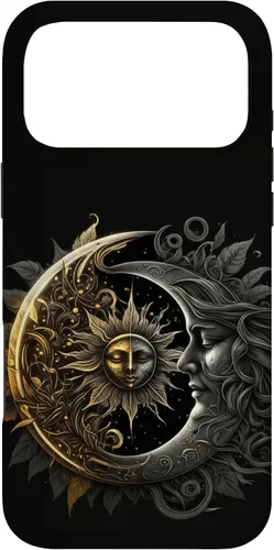Vista 22 de Moon And Sun Celestial Yin And Yang Leaves Case for iPhone 16