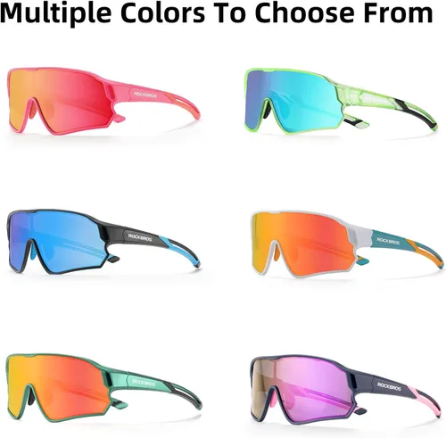 Vista 9 de ROCKBROS Lentes de sol polarizados para niños, gafas de sol deportivas para ciclismo, protección UV400 para jóvenes, niños y niñas de 8 a 14 años