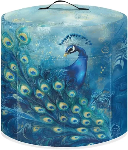 Vista 17 de Suobstales Cubierta para aparato con estampado de estrellas de mar de playa, cubierta antipolvo, funda portátil para olla a presión con bolsillo