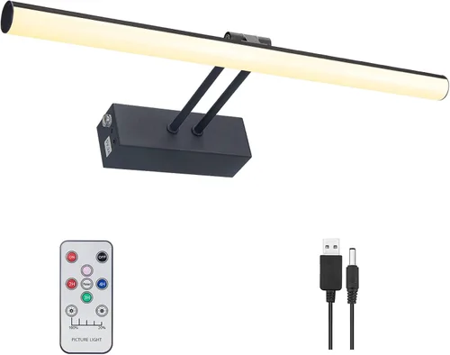Vista 7 de Luz para Cuadros, Luz para Cuadros de 16" con Batería AA, Luz para Marco de Cuadros de Metal Completo, Luces Inalámbricas para Cuadros con Control