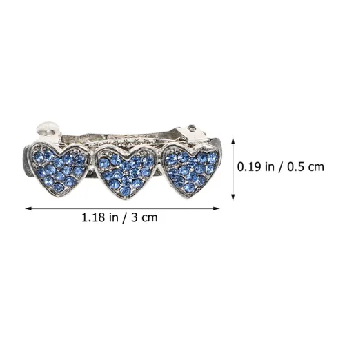 Vista 3 de balacoo 3 pinzas para el pelo con diamantes de imitación para perros, accesorios para perros con forma de corazón, pinzas para el cabello