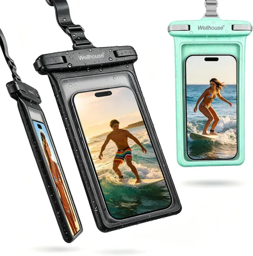 Vista 8 de wellhouse Funda impermeable para teléfono, estuche impermeable para iPhone 16 15 14 13 12 Pro Max XS Samsung, bolsa seca para celular IPX8 3D