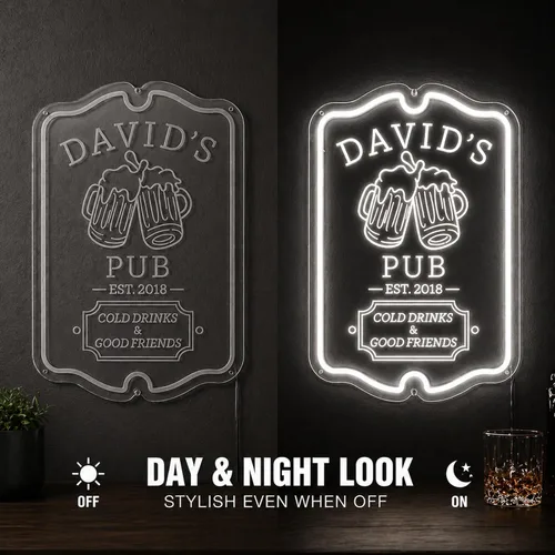 Vista 7 de Letrero de barra de neón personalizado para bar en casa, hecho a mano, regulables, personalizables, barras de neón 3D, letrero de luz de cerveza