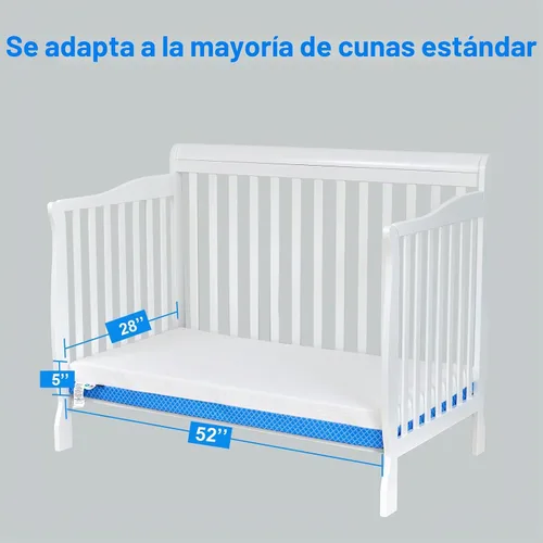Vista 3 de Colchón de espuma viscoelástica con gel de confort de doble cara, transpirable para cuna de bebé, colchón de espuma viscoelástica para cuna, premium