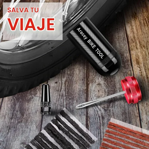 Vista 7 de Kit de reparación de neumáticos de bicicleta sin cámara para neumáticos de bicicleta de montaña y carretera, resma combinada, aspecto de cápsula