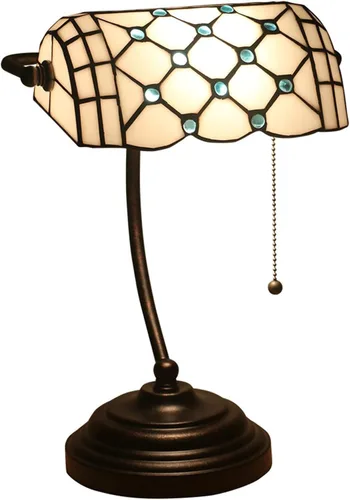 Vista 45 de Lámpara de escritorio Bankers Lámpara, Vintage, Mesa, Lámparas de noche, Lectura para Oficina de Estudio, Base de Aleación, W11 H15, Barroco Verde
