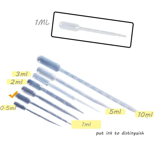 Vista 3 de 300 piezas de Pipetas de plástico desechables transparentes de 1 ml con cuentagotas, Pipetas volumétricas, Pipetas para aceites esenciales