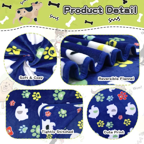 Vista 3 de Rezutan 1 paquete de 3 mantas para perros grandes, 41x31 pulgadas para mantas suaves y mullidas para mascotas y gatos de tamaño mediano, reversibles