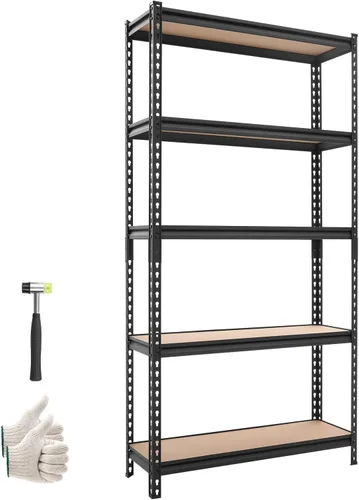 Vista 21 de VEVOR Storage Shelves, 5-Tier Adjustable, 2000 lbs Capacity, Heavy Duty Garage Storage Shelving Unit, Metal Utility Rack Shelf, for Kitchen Pantry
