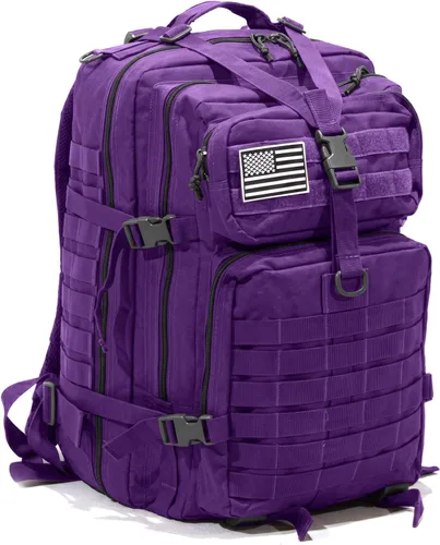 Vista 12 de Mochila táctica expedicionaria 50L - Bolsa Molle grande Negro