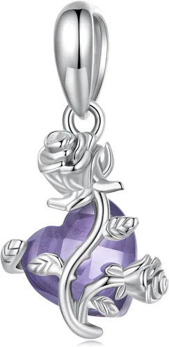 Vista 8 de Abalorios de plata de ley para pulseras, collares, familia para siempre, circonita cúbica, regalo de joyería para mujeres