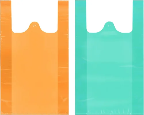 Vista 9 de LazyMe Bolsas para camisetas, bolsas de plástico con asas a granel para compras y restaurantes, bolsas de plástico para negocio, 12 x 20 pulgadas