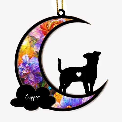 Vista 13 de Adorno conmemorativo personalizado para atrapasoles para perros, nombre personalizado y razas de perros, regalo para amantes de los perros, adorno
