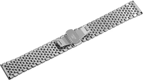Vista 3 de Correa de reloj de metal de dos tonos con grabados cónicos de acero inoxidable para hombres y mujeres de 0.709 in, 0.787 in, 0.866 in, color negro