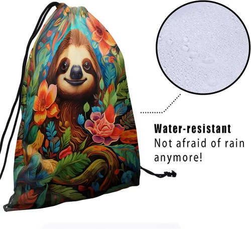 Vista 88 de Bolsa de agarre de gimnasia de piel de animal, bolsa de gimnasia con cordón ajustable, bolsa de cuerda para fauna silvestre, Mariposas Galaxy