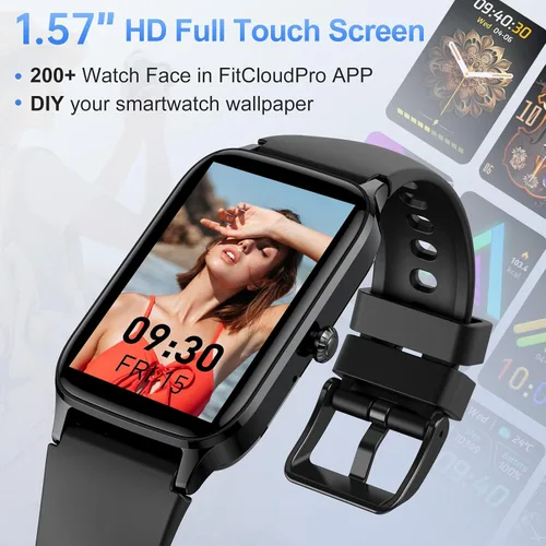 Vista 4 de Reloj inteligente para hombres y mujeres, reloj inteligente de 1.57 pulgadas (respuesta/hacer llamadas), rastreador de actividad física con más