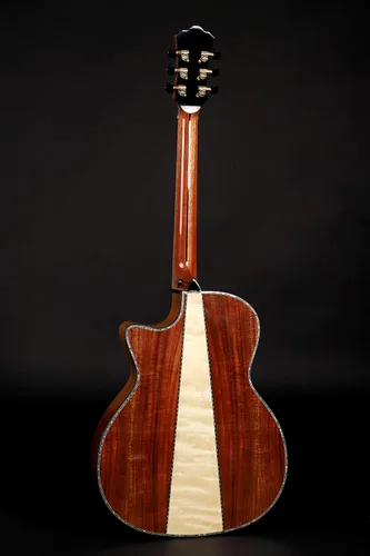 Vista 2 de Guitarra acústica tipo GA de madera maciza de 41 pulgadas, CHWOCHI C-70, guitarra trasera de koa y arce, natural