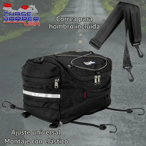 Vista 2 de Chase Harper USA 4200 Hideaway Tail Trunk - Resistente al agua, resistente al desgarro, nailon balístico de grado industrial Negro
