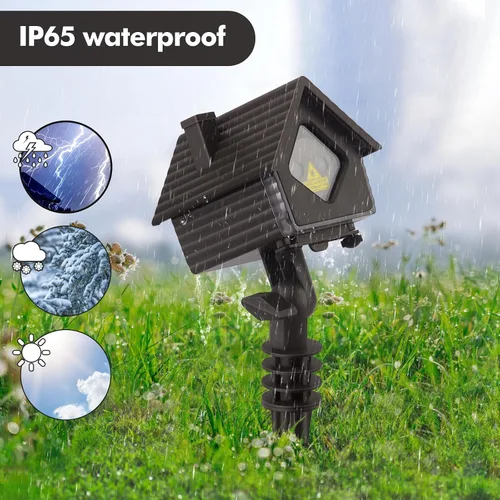 Vista 6 de Poeland Proyector de luces de Navidad para jardín, luces láser con 4 temas y múltiples patrones, proyector de luces festivas IP65, impermeable