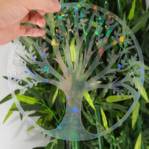 Vista 14 de Calcomanías holográficas para ventana para ataques de pájaros, recordatorio de vidrio, calcomanías autoadhesivas anticolisión, evita que los pájaros