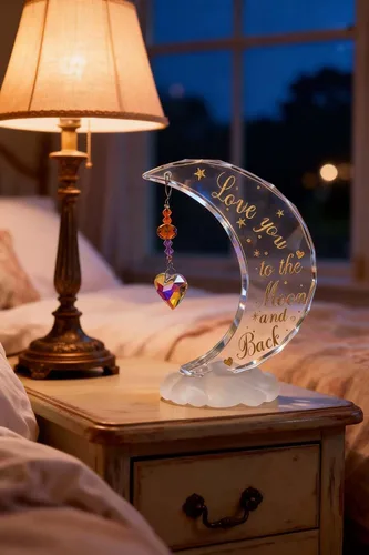 Vista 7 de Figura de luna de cristal "I Love You to the Moon and Back