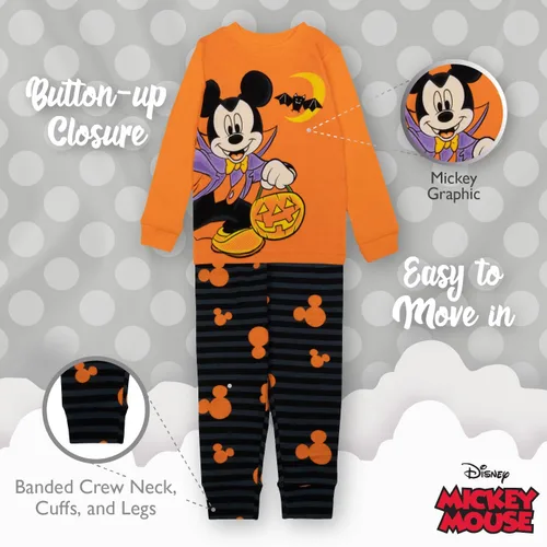 Vista 4 de Disney Kids' Mickey Minnie Mouse 2-Piece Snug-fit Cotton Pajama Set