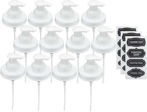 Vista 6 de Jarmazing Products Mason Jar - Tapas dispensadoras de jabón espumoso, incluye calcomanías impermeables, color negro, 1 paquete