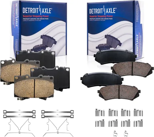 Vista 103 de Detroit Axle - Pinza de disco del lado del acompañante + pastillas de freno de cerámica de repuesto para Lexus HS250H Toyota RAV4 Prius V Scion xB