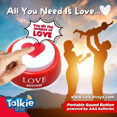 Vista 5 de Talkie Toys Products Botón de amor - Botón parlante reproduce 10 refranes de amor