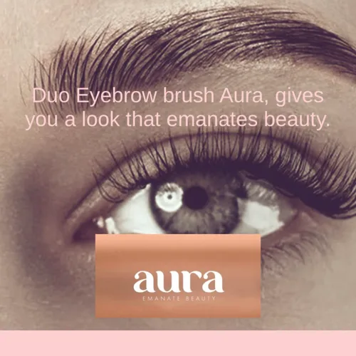 Vista 3 de Brocha para cejas Duo de aura. Pinceles de maquillaje de ojos. Brocha para cejas. Brocha para cejas.