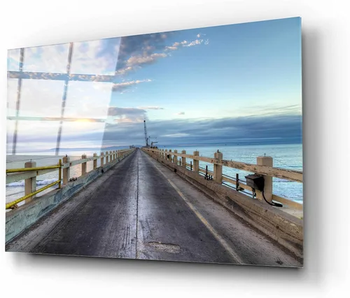 Vista 2 de Epic Art 'Carpinteria Pier View I' de Chris Moyer, arte de pared de vidrio acrílico, 16"x12