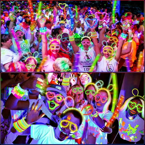 Vista 2 de SHQDD Suministros de fiesta, recuerdos de fiesta que brillan en la oscuridad para adultos y niños, 27 accesorios de carnaval, 56 juguetes con luz