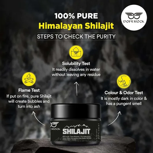 Vista 2 de Shilajit - Resina Shilajit orgánica pura del Himalaya 500 mg de máxima potencia, natural orgánica Shilajit resina con más de 85 oligominerales, 75%
