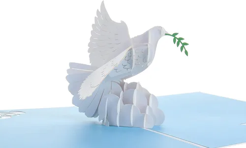 Vista 2 de iGifts And Cards Peaceful Dove - Tarjeta emergente de 6 x 8 pulgadas, paloma blanca 3D que simboliza la fe, esperanza, amor, paz, condolencias