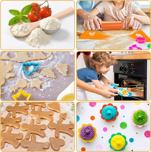 Vista 2 de EFO SHM Juego de Cocina para Niños de 52 Piezas, Juguetes de Cocina de Juego de Simulación Montessori para Cocinar y Hornear de Verdad, Juego