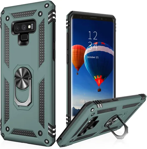 Vista 27 de LUMARKE Funda protectora para Galaxy Note 10, pasa 16 pies, prueba de caídas de grado militar, resistente con soporte de anillo magnético, Negro