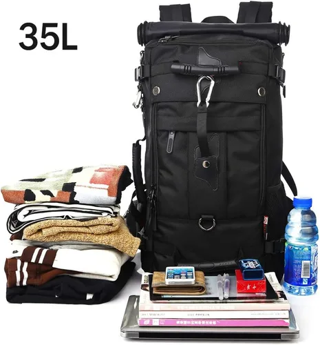 Vista 2 de KAKA - Mochila de viaje, mochila de mano convertible duradera, bolsa de lona apta para laptop de 15.6 pulgadas para hombres y mujeres (Mediana 35L)