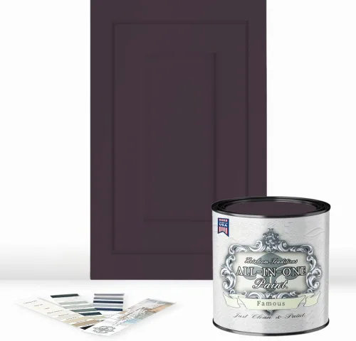 Vista 14 de Pintura TODO EN UNO, Abbey (gris cálido), Muestra de 8oz - Pintura duradera para gabinetes y muebles. Imprimación y capa superior incorporadas,