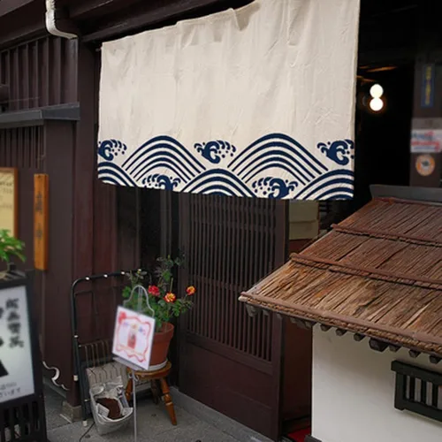 Vista 6 de Konsilsa Cortina japonesa Noren, letrero de restaurante japonés de sushi, decoración de puerta, cortina para restaurante, sushi, decoración