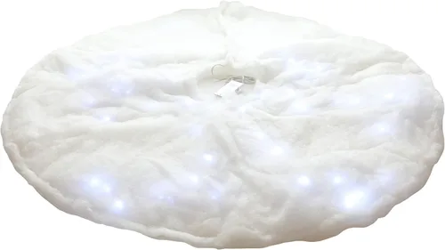 Vista 2 de Trenton Gifts Falda de árbol de Navidad que funciona con pilas. Ilumina tu árbol de Navidad y crea una exhibición fascinante en tu pueblo