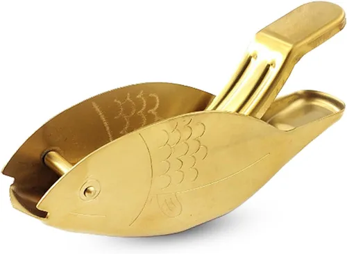 Vista 3 de Exprimidor de limón en forma de pescado, exprimidor manual de limón de acero inoxidable, cítricos de lima portátil, jugo de prensa manual resistente